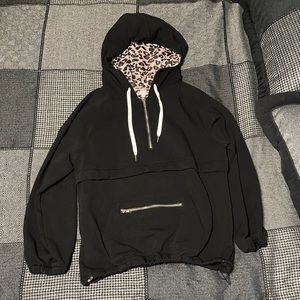 Black/Leopard Lined Pullover (like new)